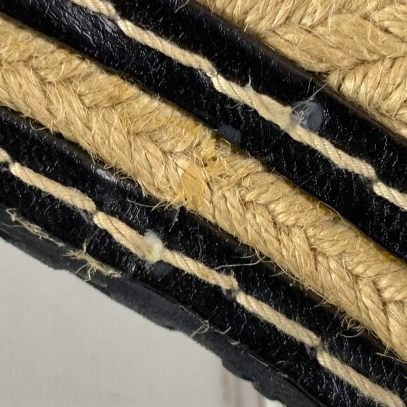 Charles David 5.5 Black Espadrilles Wedges Shoes Open Toe Ankle Strappy Sandal - Picture 10 of 12